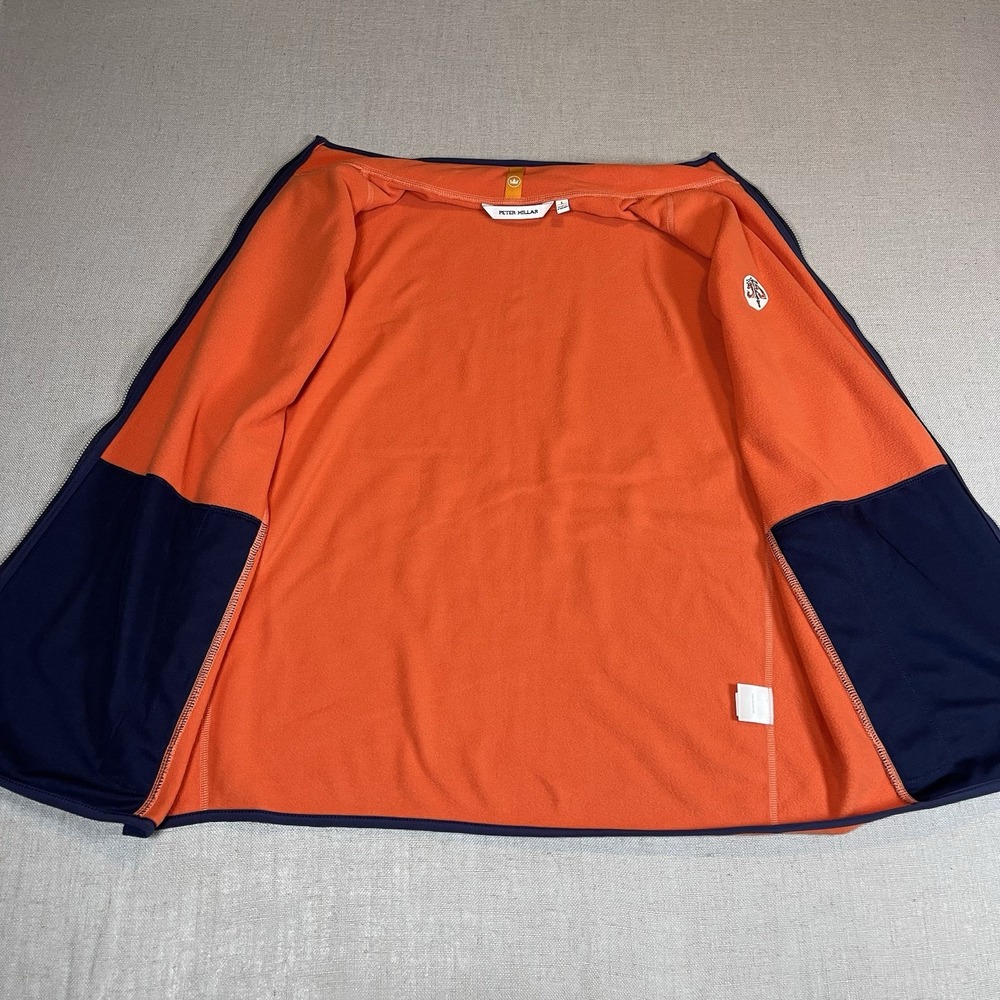 Peter Millar Vest Mens Large Orange Fleece Full Zip Mock Neck Golf‎ Crown Logo - Picture 6 of 12